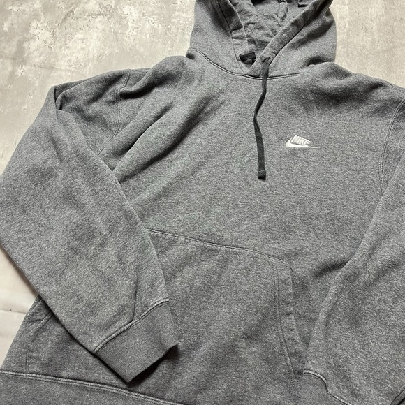 Nike Hoodie Gray Pullover Silver Embroidered Swoosh Sportswear Adult size XL - Picture 3 of 11